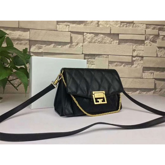 Givenchy gv3 Calfskin Quilted Leather Flap Bag Black