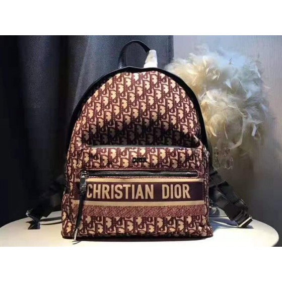 Dior Oblique With Christian Logo Backpack Burgundy