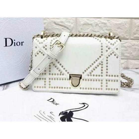 Dior Small Diorama Calfskin Bag White d0421-13