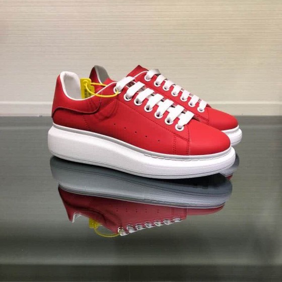 Alexander McQueen Sneakers Leather Red Upper White Sole Men