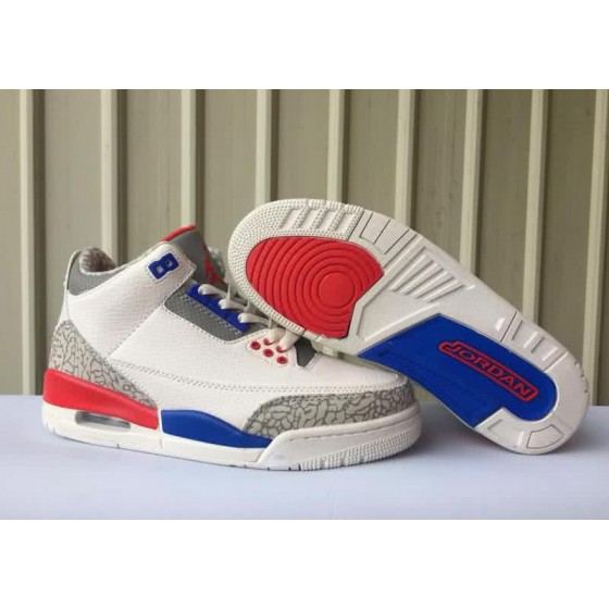 Air Jordan 3 Shoes White Red And Blue Men