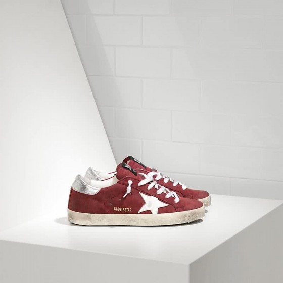 Golden Goose Super Star Sneakers in Suede and Leather star Red Suede White Star