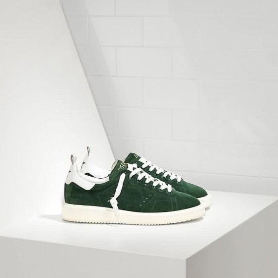 Golden Goose Starter Sneakers in Calf Leather green White Sole