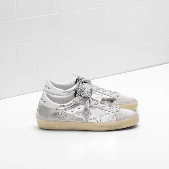 Golden Goose Superstar Sneakers G30WS590 Uppers Laminated Fabric Wrinkled Effect