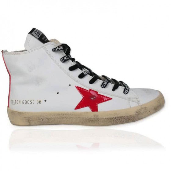 Golden Goose GGDB white with red star