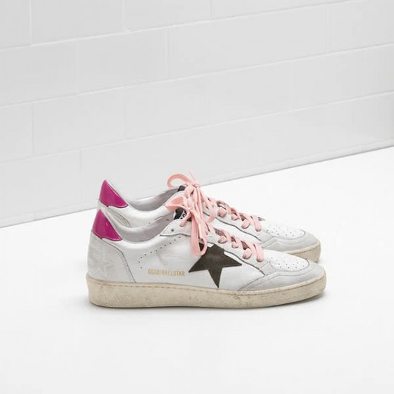 Golden Goose Ball Star Sneakers G32WS592 Calf Suede Glossy Leather Technical