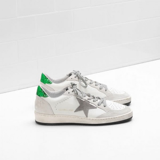 Golden Goose Ball Star Sneakers G32WS592.F8calf leather Suede Glittery heel tab