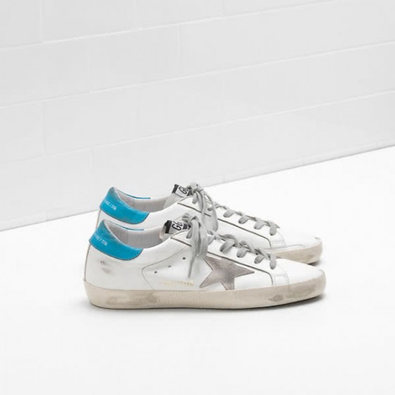 Golden Goose Superstar Sneakers G32WS590.E84 calf leather Suede star white blue