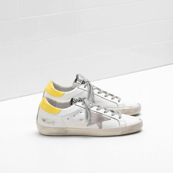 Golden Goose Superstar Sneakers G32WS590.E83 calf leather Suede star white yellow