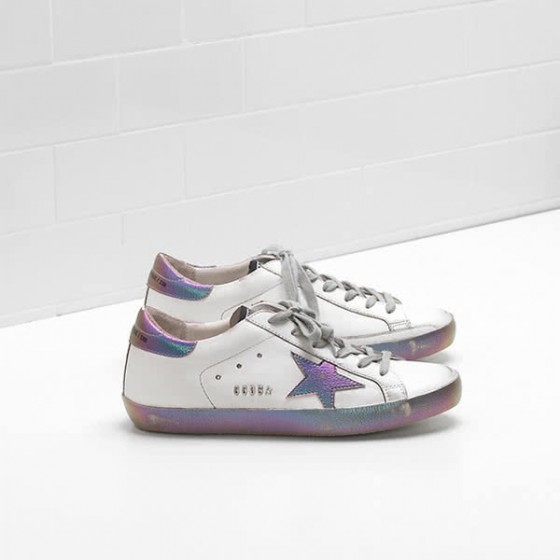 Golden Goose Superstar Sneakers Calf Leather Star Iridescent Leather Irides