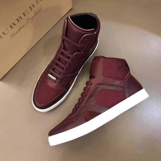 Burberry Fashion Comfortable Sneakers Cowhide Wine Red Men