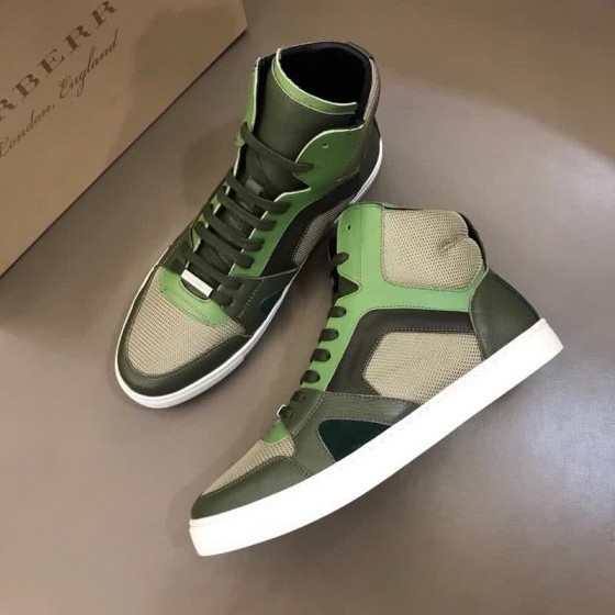Burberry Fashion Comfortable Sneakers Cowhide Green And White Men