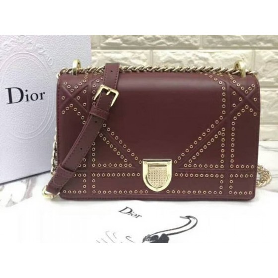 Dior Diorama Calfskin Bag Burgundy d0422-12