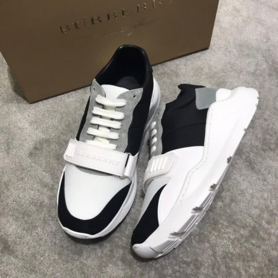 Burberry Fashion Comfortable Sneakers Cowhide White Grey Men
