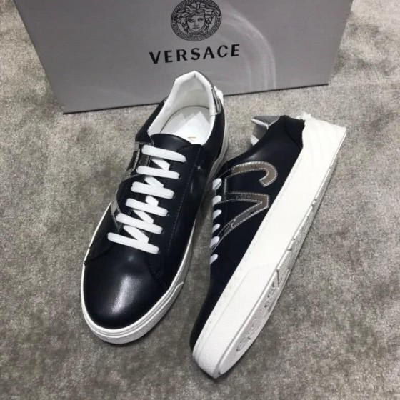 Versace Top Quality Cowhide Casual Shoes White And Black Men