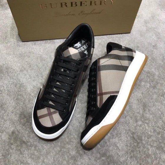 Burberry Fashion Comfortable Sneakers Cowhide Brown And White Men