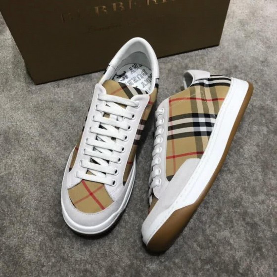 Burberry Fashion Comfortable Sneakers Cowhide Yellow And White Men