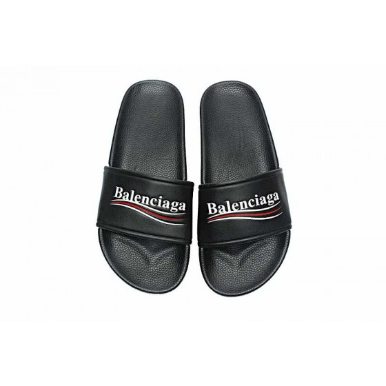 Balenciaga Logo flat pool Slide Sandals Black
