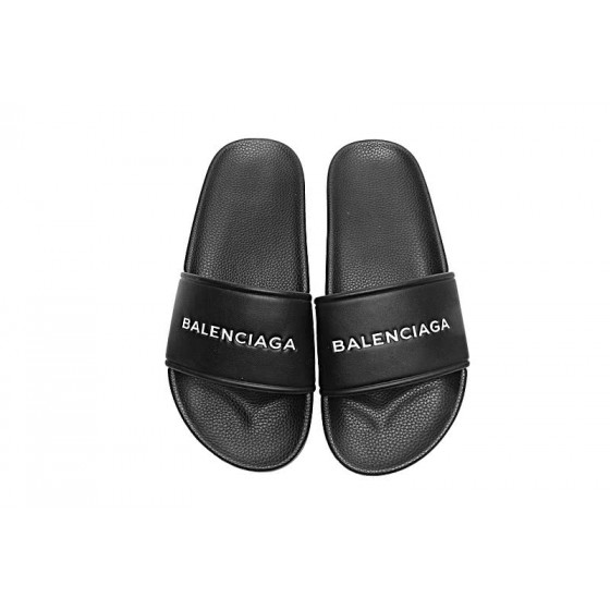 Balenciaga Logo flat pool Slide Sandals All Black