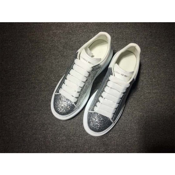 Alexander McQueen Silver and White shoelace Men And Women