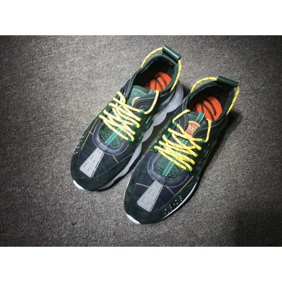 Versace Men Dark Green With Yellow  Shoelace Leisure Shoes