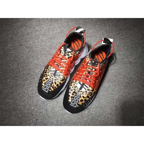 Versace Men Leopard And Orange Shoelace Leisure Sports Shoes