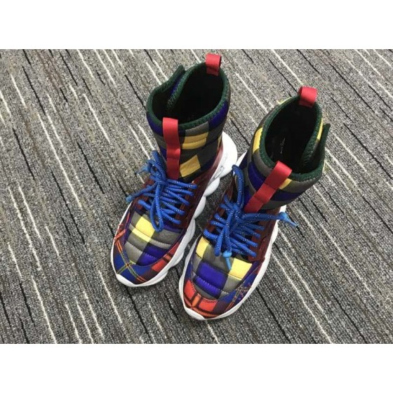 Versace Men Blue Red And Yellow Lattice Leisure Sports Shoes