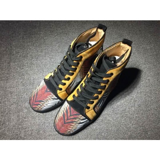 Christian Louboutin High Top Suede Yellow Black And Paintings