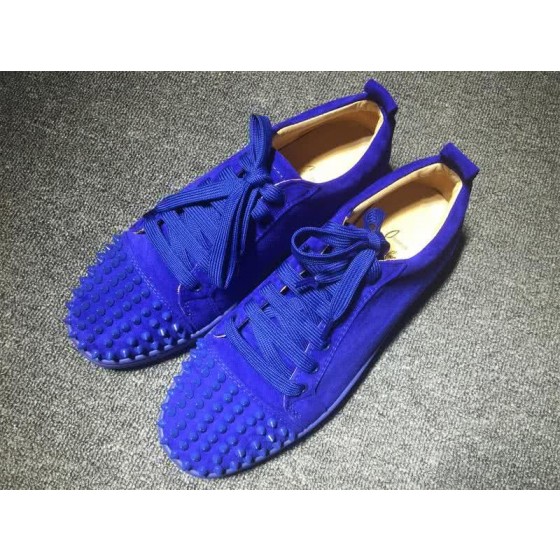 Christian Louboutin Low Top Lace-up Purple Blue Suede And Rivets On Toe Cap