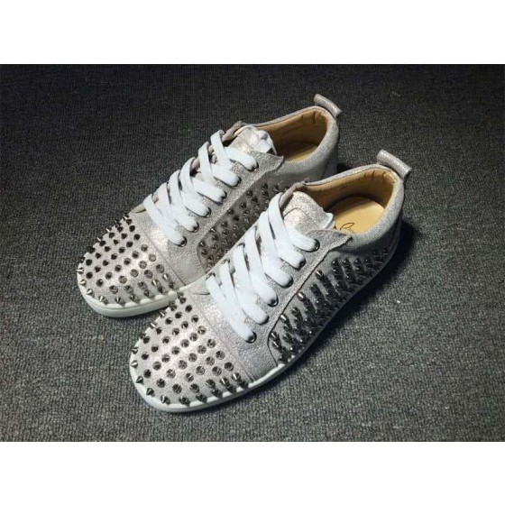 Christian Louboutin Low Top Lace-up All Grey Rivets
