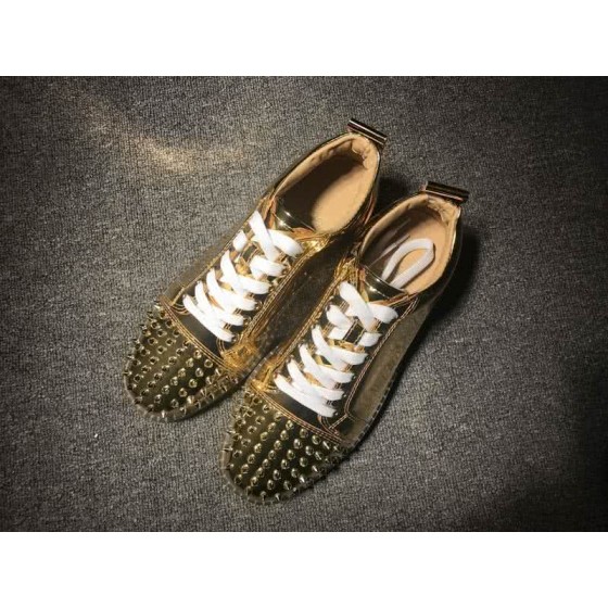 Christian Louboutin Low Top Lace-up Golden Rivets On Toe Cap