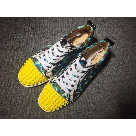 Christian Louboutin Low Top Lace-up Painting And Yellow Rivets On Toe Cap