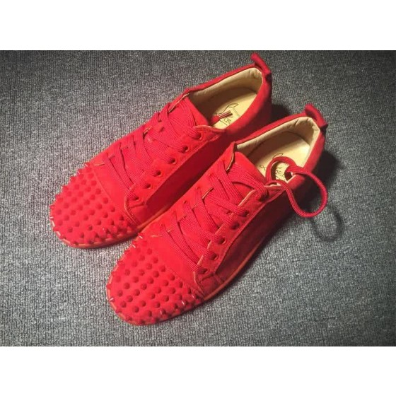 Christian Louboutin Low Top Lace-up Red And Revets On Toe Cap