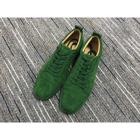 Christian Louboutin Low Top Lace-up Green Suede