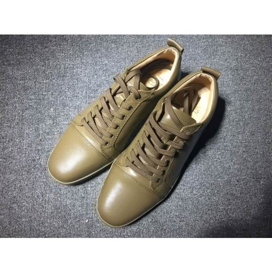 Christian Louboutin Low Top Lace-up All Army Green Leather