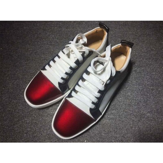 Christian Louboutin Low Top Lace-up Wine White And Black