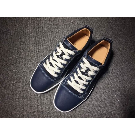 Christian Louboutin Low Top Lace-up Dark Blue Leather