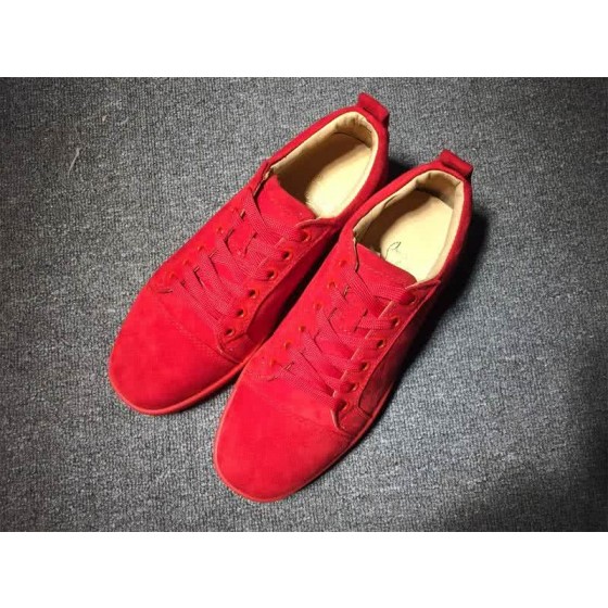 Christian Louboutin Low Top Lace-up All Red Suede