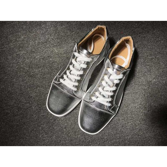 Christian Louboutin Low Top Lace-up All Silver