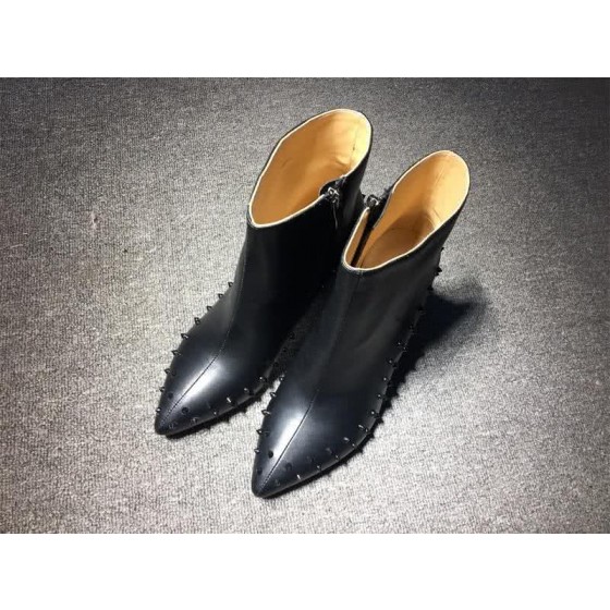 Christian Louboutin Women's Boots Black Rivet Along The Rim Black High Heels