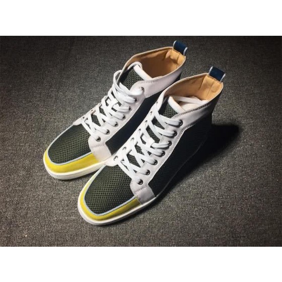 Christian Louboutin Cloth Sneaker Men/Women Green/White/Yellow