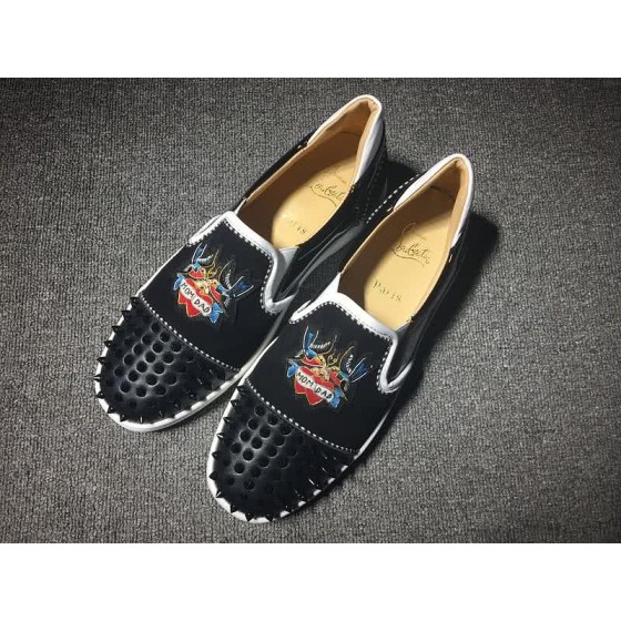 Christian Louboutin Low Top Black Rivets On Toe Cap And Painting Black Upper