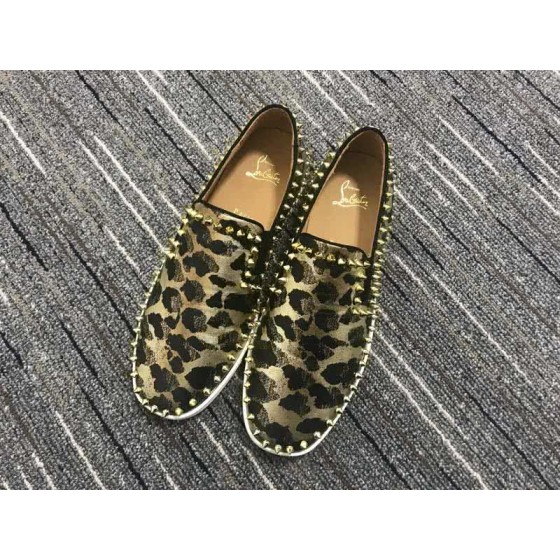 Christian Louboutin Low Top Black And Golden Leopard