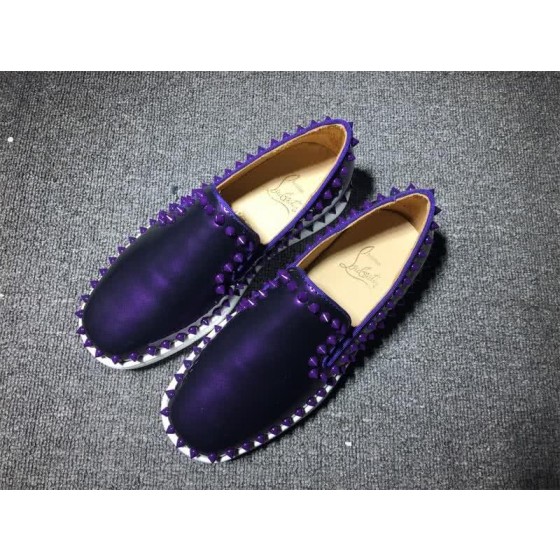Christian Louboutin Low Top Rivets Purple Patent Leather