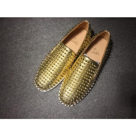 Christian Louboutin Low Top Golden Upper And All Full Rivets