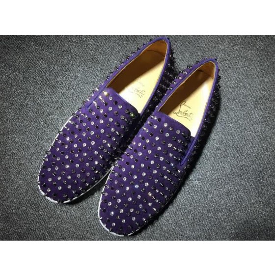 Christian Louboutin Low Top Purple Suede Upper And All Rivets