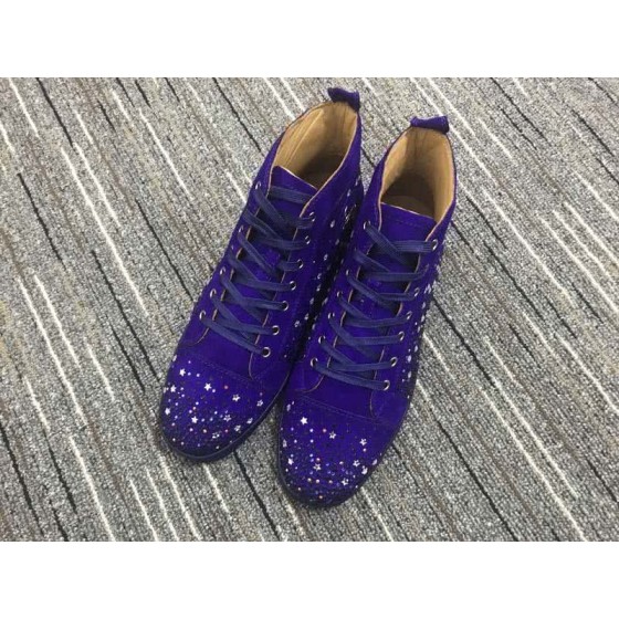 Christian Louboutin High Top Suede Purple And Rhinestones