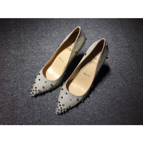 Christian Louboutin High Heels Silver And Golden Rivets