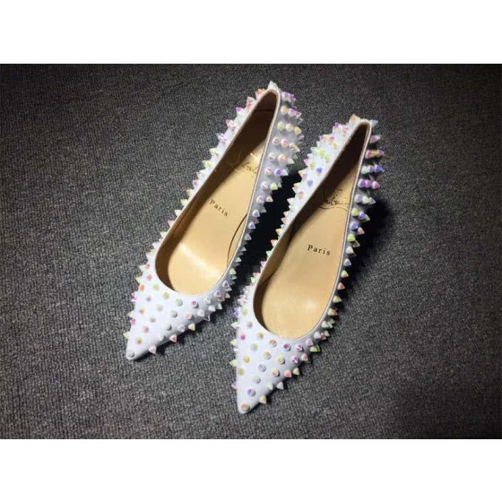 Christian Louboutin High Heels White And Colored Rivets