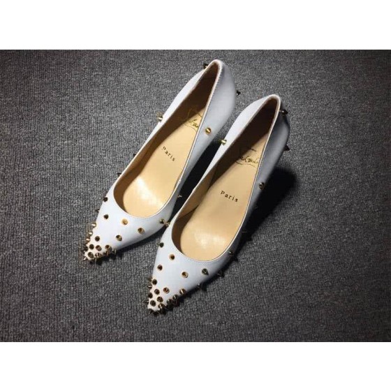 Christian Louboutin High Heels White And Golden Rivets
